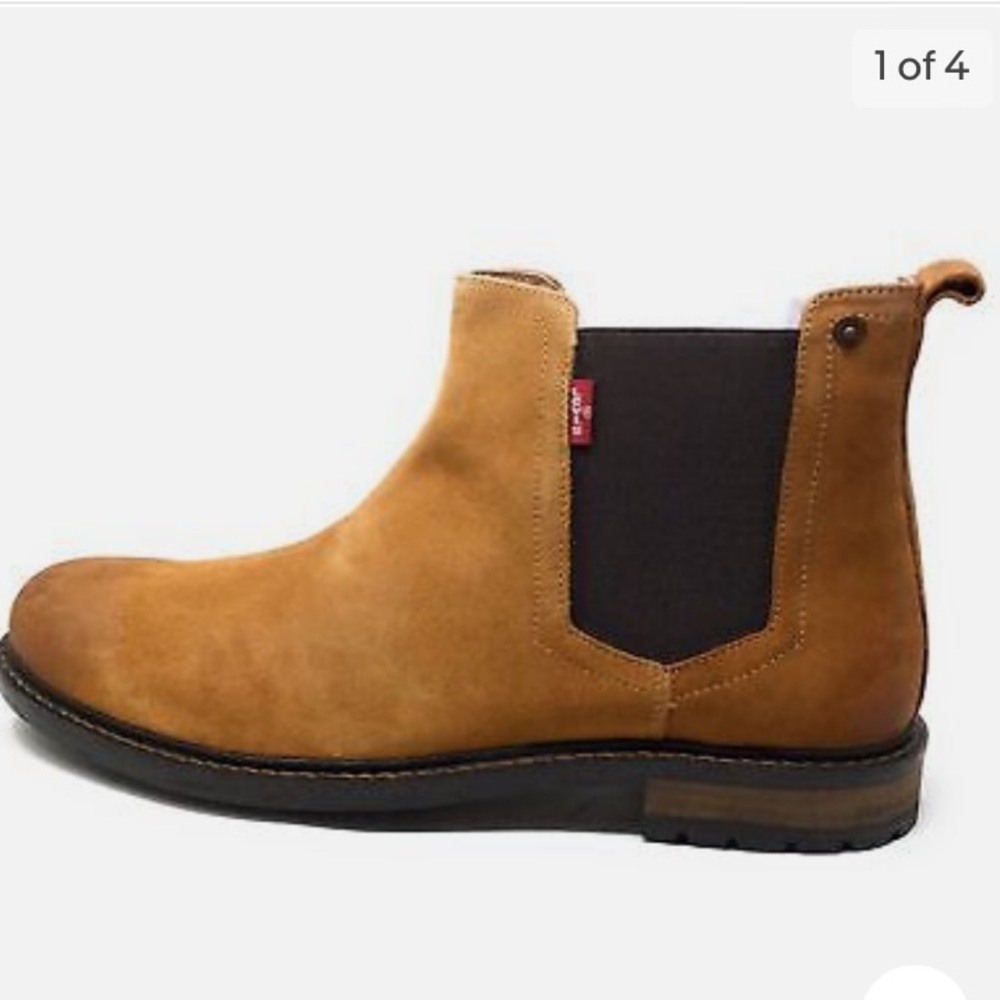 Levis Mens Keith Pull On Chelsea Ankle Boots Tan/ Brown Suede Size 13 M US (NWT) - Picture 2 of 11